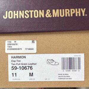 Johnston & Murphy Tan Full Grain Leather Cap Toe Shoes